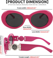 ÉÌƷͼƬ 5 | B0CCVFXCCT | FEISEDY Retro Oval Sunglasses Women Mens 90s Vintage Small Round shades Clout Goggles B2969