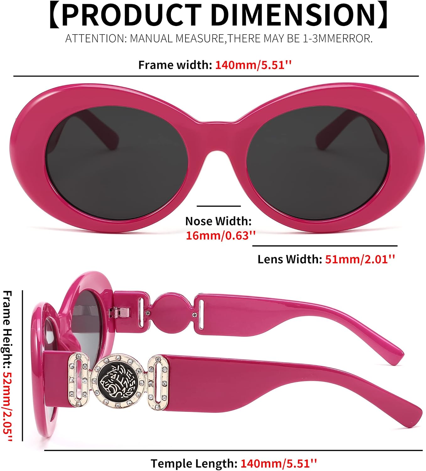 商品图片 5 | B0CCVFXCCT | FEISEDY Retro Oval Sunglasses Women Mens 90s Vintage Small Round shades Clout Goggles B2969