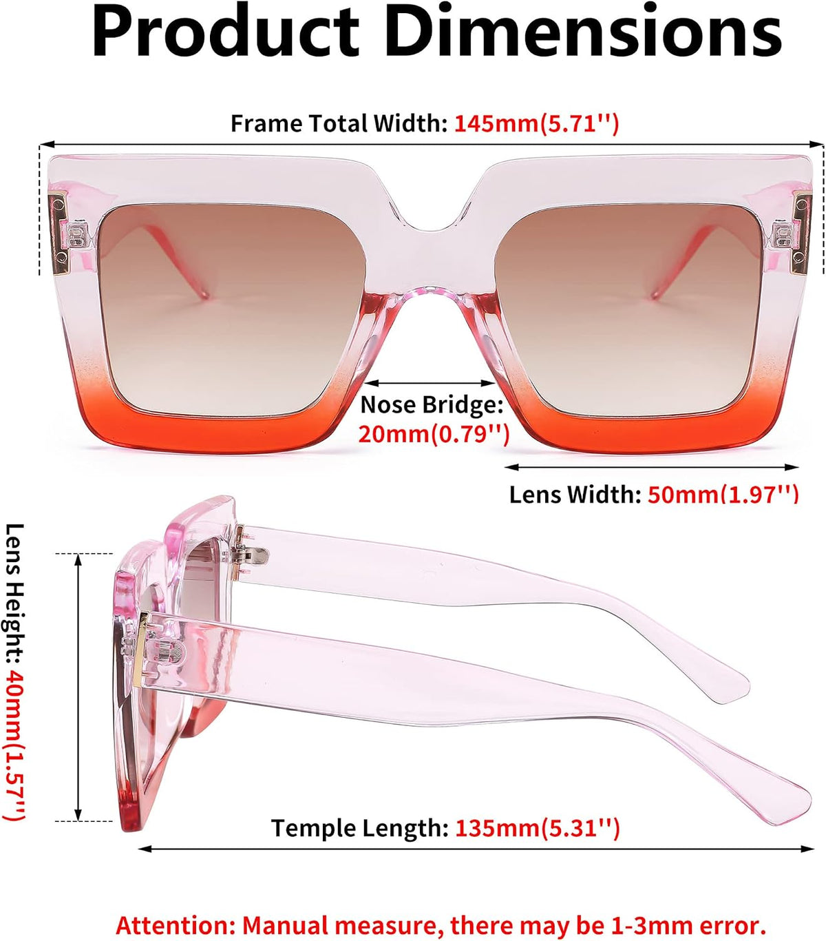 ÉÌƷͼƬ 12 | B0BZRNQQL1 | FEISEDY Oversized Square Sunglasses for Women Fashion Shades Luxury Big Sun Glasses UV400 Protection B2380
