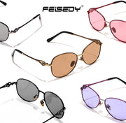 ÉÌƷͼƬ 13 | B0DCZMV6Y9 | FEISEDY Oval Photochromic Polarized Sunglasses Women Retro Metal Rhinestone Sunglasses Classic UV400 Protection B1119