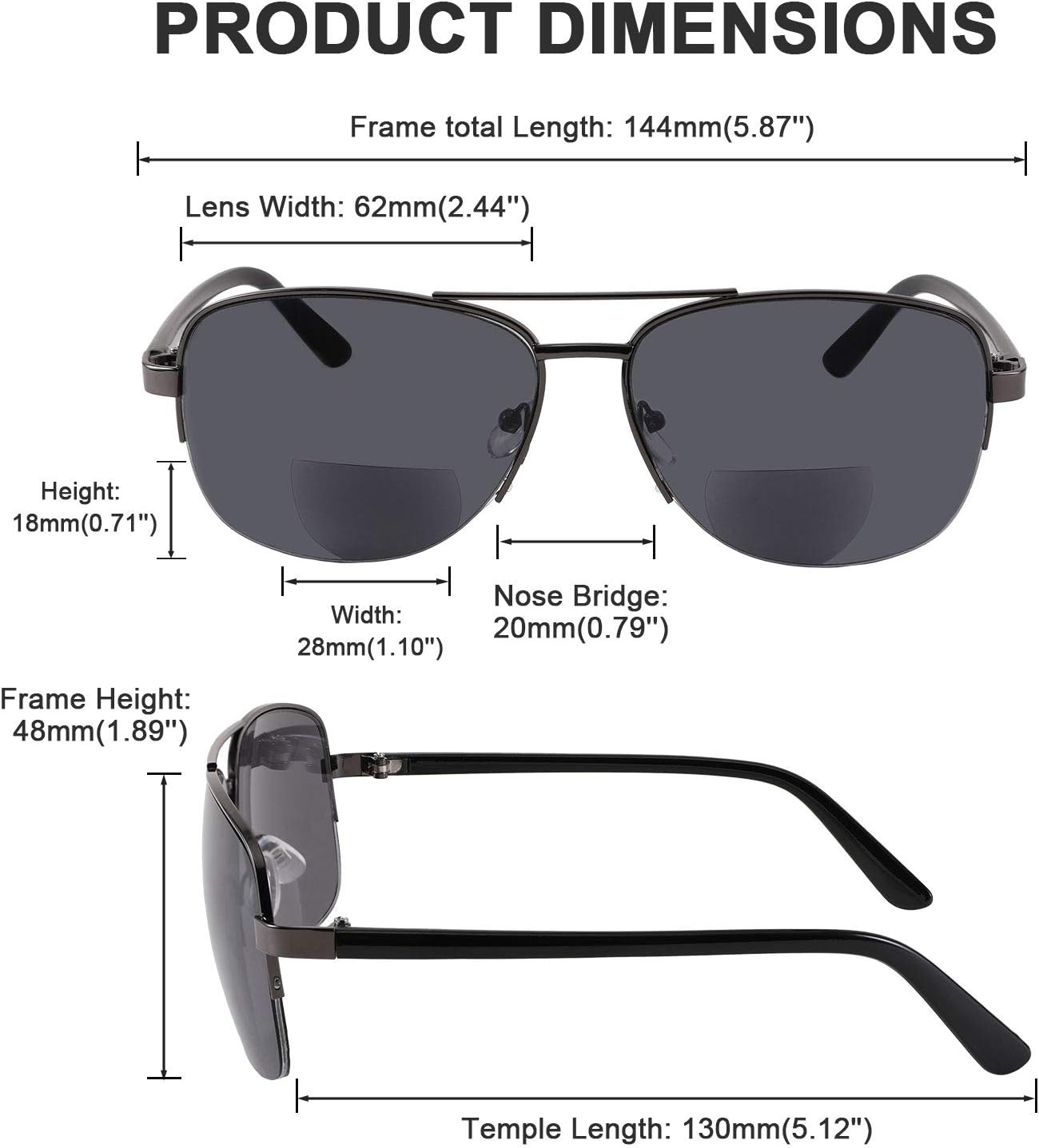 商品图片 7 | B08PDCKNN4 | FEISEDY Reader Sunglasses for Men Women Bifocal for Reading Under Sun Glasses B2718