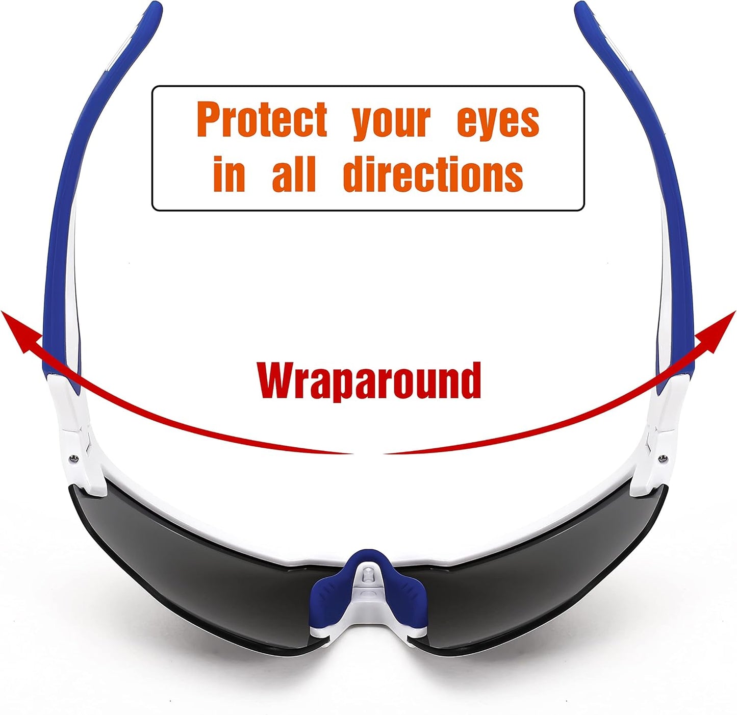 商品图片 10 | B0B2WDLNDM | FEISEDY Sports Sunglasses, with 5 Lenses for Men Women, TR90 Lightweight, Baseball Cycling Motorcycle Running Golf B2940