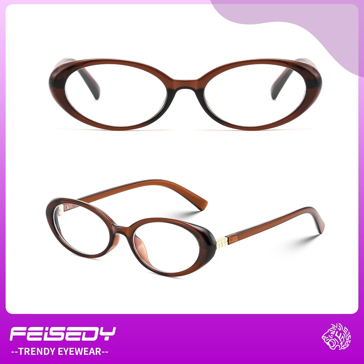 商品图片 18 | B0F6MW26L2 | FEISEDY Oval Blue Light Glasses for Woman Vintage Small Face Lightweight Eyeglasses Retro Nerd Y2K Frame B0290
