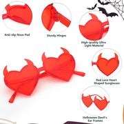 ÉÌƷͼƬ 11 | B0CGZTNXKY | FEISEDY Sunglasses Women Men, Halloween Party Disco Trendy Love Sun Glasses, Rimless Heart Devil Ear Frame B0054