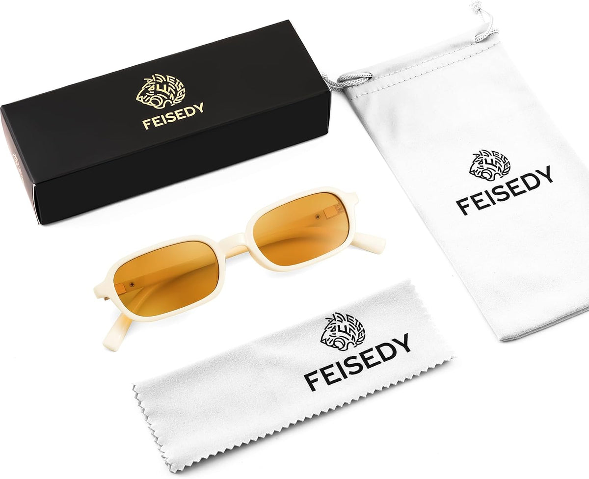 ÉÌƷͼƬ 40 | B0DX1678RX | FEISEDY Retro Rectangular Sunglasses for Women Men 90s Small Vintage Fashion Square Sunnies B0282