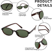 ÉÌƷͼƬ 17 | B0GY44LNSR | FEISEDY Retro Polarized Oval Sunglasses Women Men UV400 Protection B0447