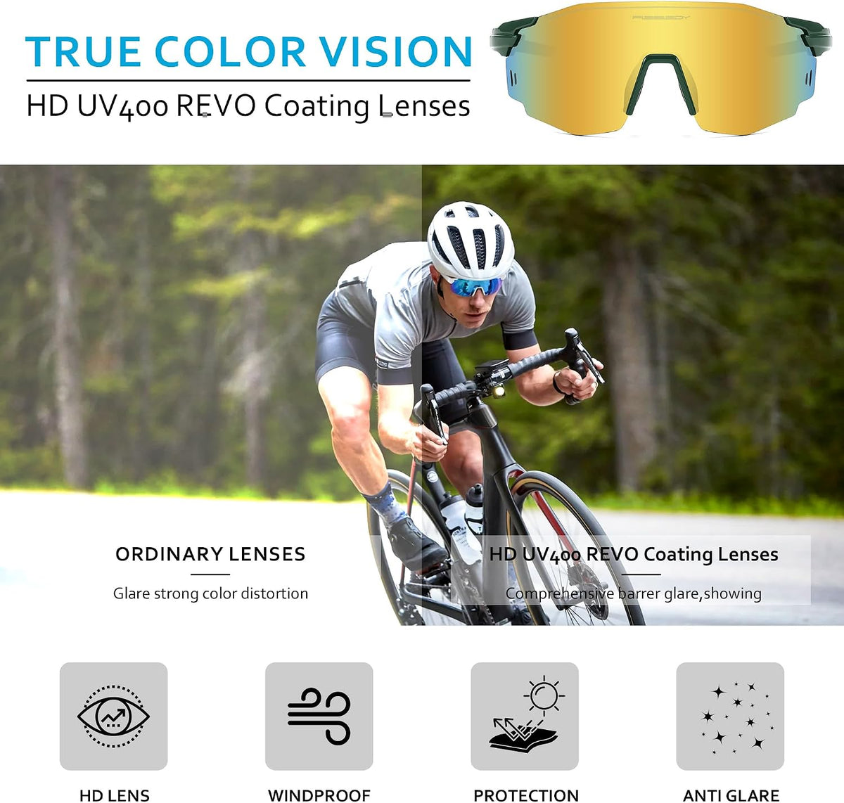 ÉÌƷͼƬ 32 | B0CYZM95KC | FEISEDY Rimless Sports Sunglasses for Men Women Tr90 Frame for Cycling Fishing Running B0116