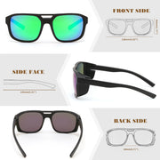ÉÌƷͼƬ 18 | B0FV3CK7PF | FEISEDY Polarized Sunglasses Men Women Side Shield Goggles Retro Pilot Square Steampunk Fishing Sun Glasses B0348