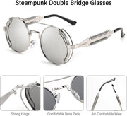 ÉÌƷͼƬ 30 | B0BD4MSMZQ | FEISEDY Aviator Sunglasses for Men Women Steampunk Round Metal Frame B2351