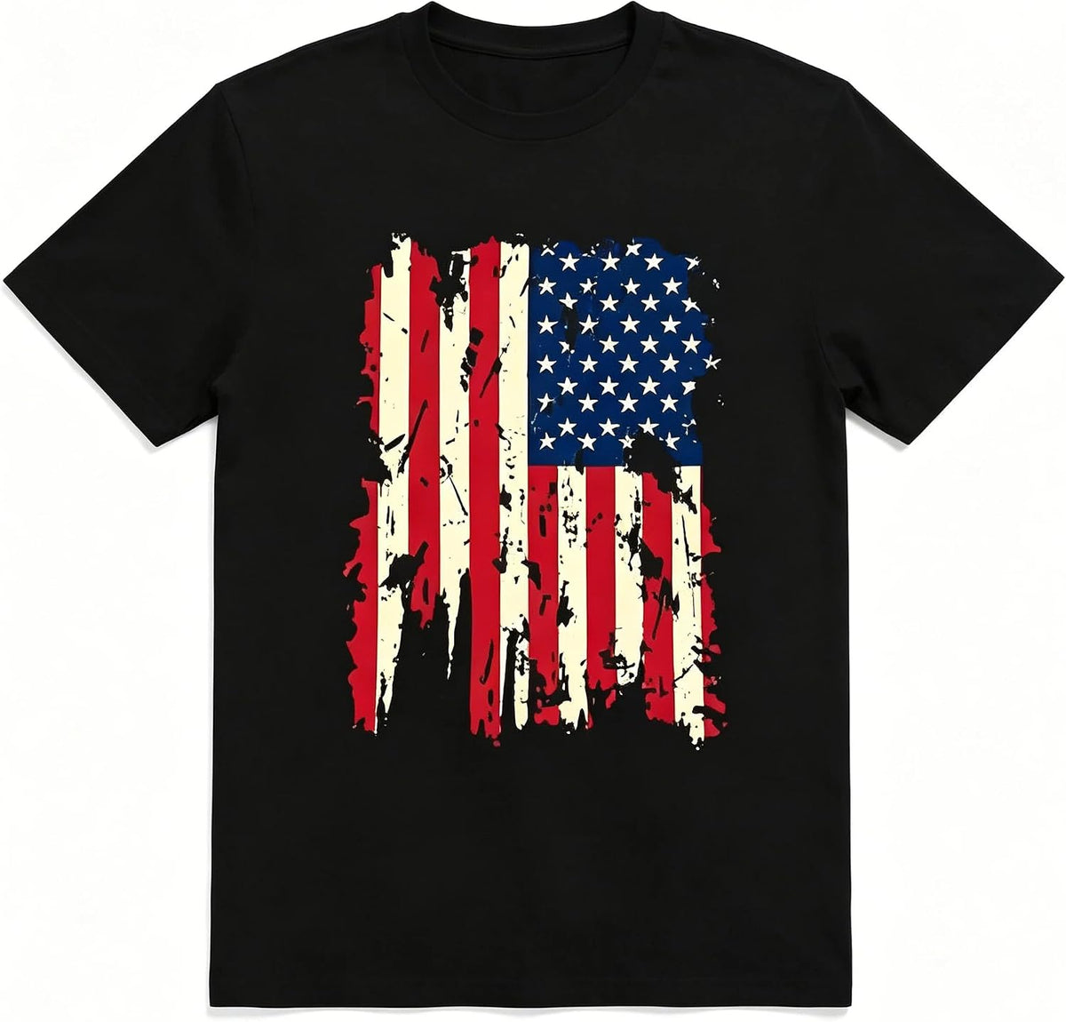商品图片 5 | B0H4KL1VGB | Men's 4th of July Shirts, Vintage Distressed American Flag Patriotic T-Shirt, Short Sleeve Independence Day Graphic Tee Tops