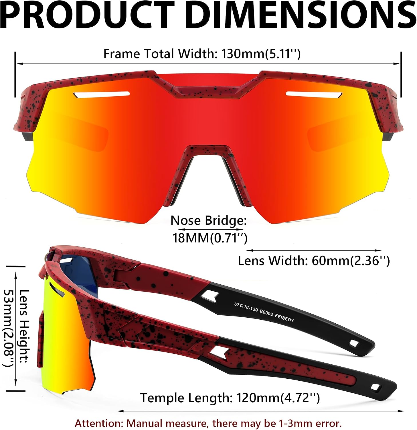 商品图片 34 | B0D78P6WRV | FEISEDY Kids Teens Baseball Polarized Sunglasses Sports Cycling Glasses for Youth Boys Girls Age 8-16 B0157