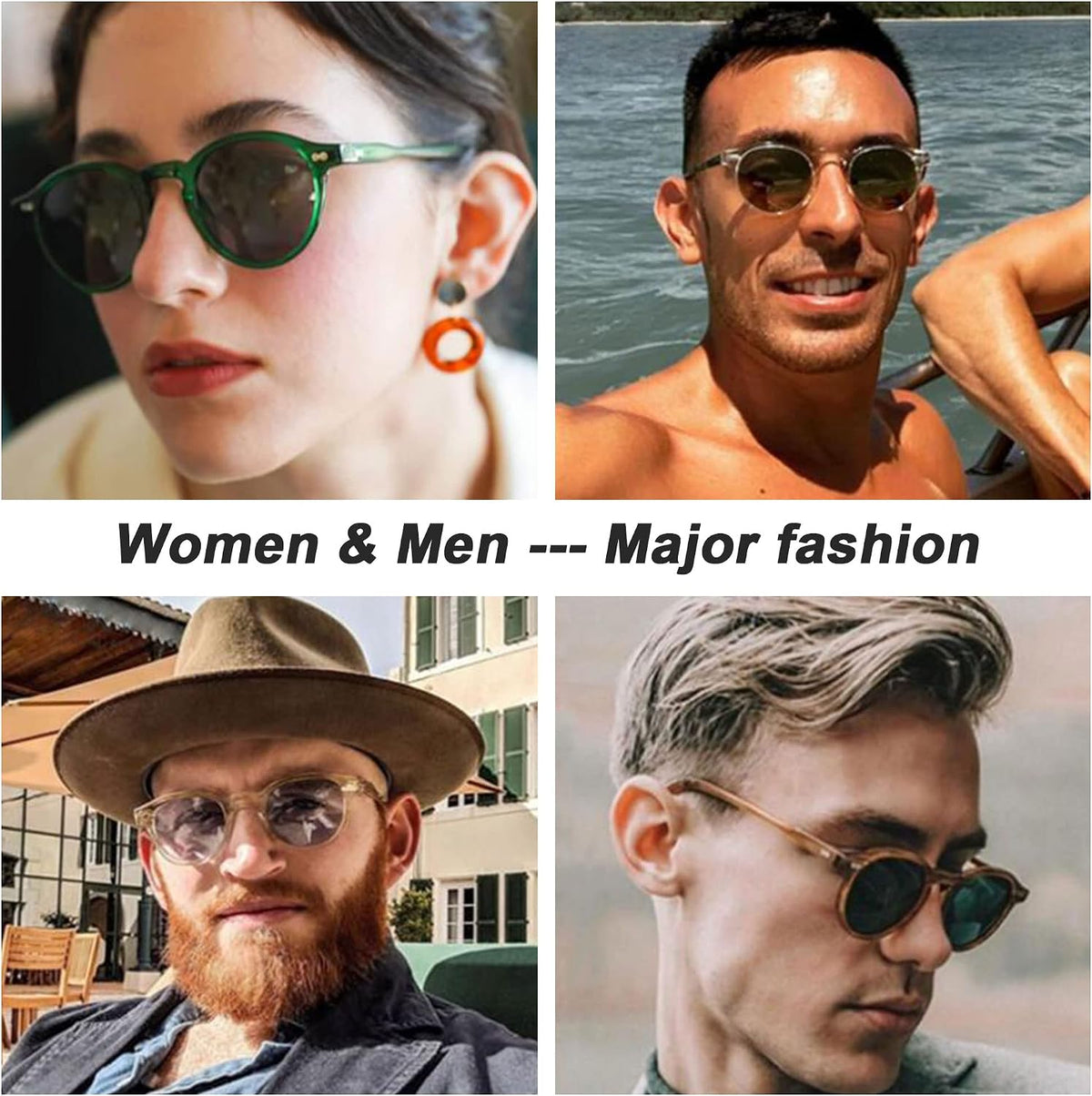 ÉÌƷͼƬ 2 | B0BGH5RTYY | FEISEDY Vintage Round Polarized Sunglasses for Women Men Small Face Stylish Sun Glasses UV400 Protection B2355