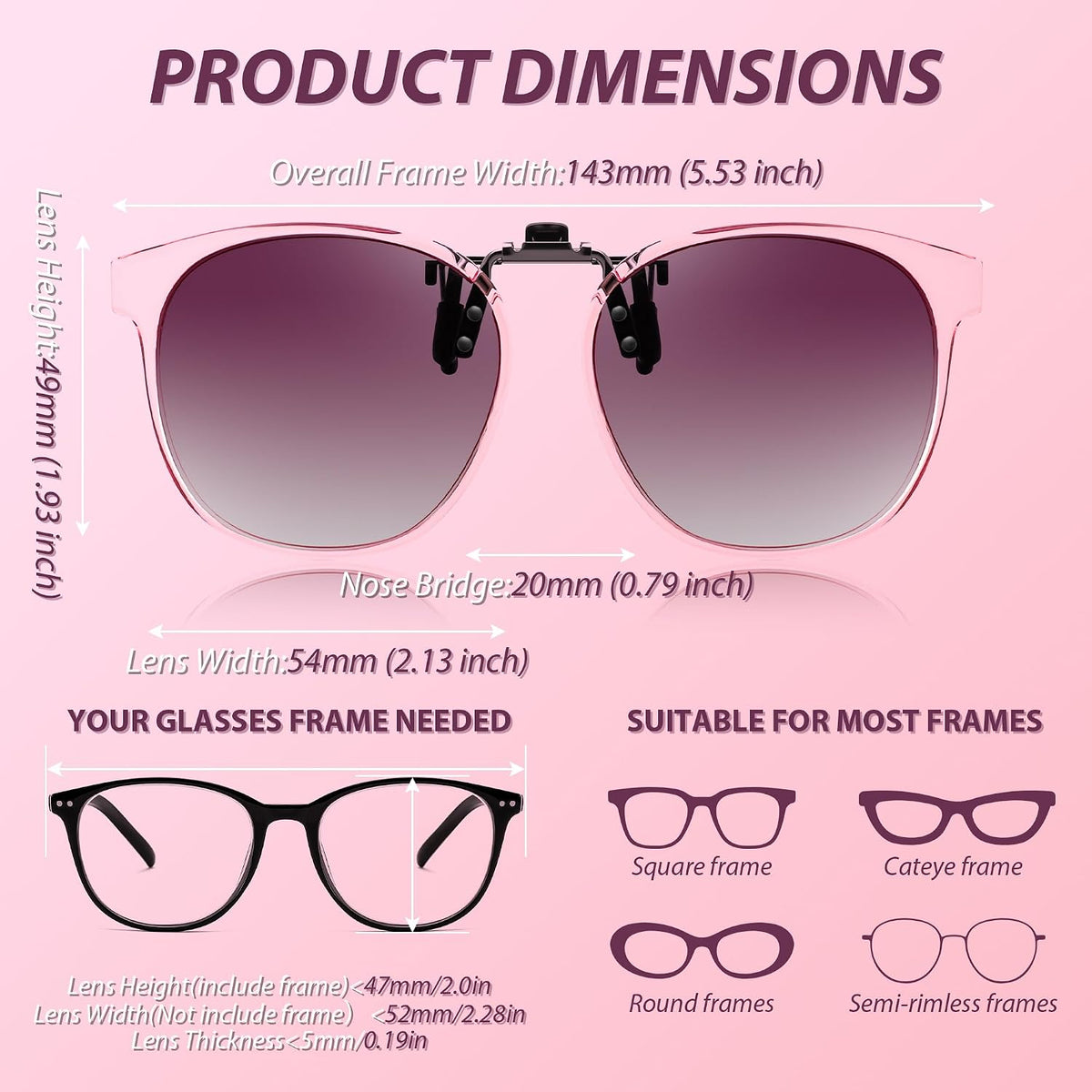 商品图片 34 | B0HDSX3PVB | FEISEDY Polarized Flip-Up Clip On Sunglasses Over Prescription B0486