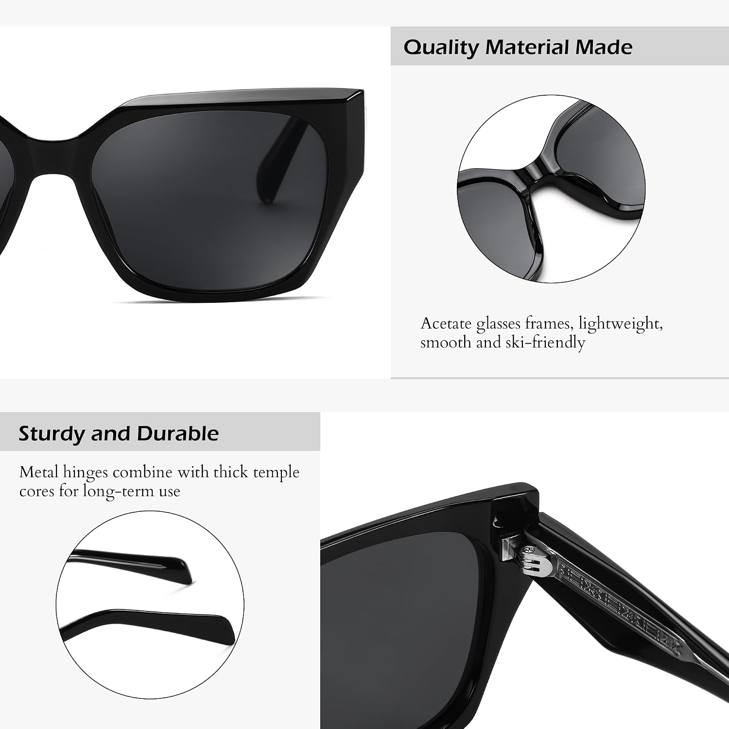 商品图片 17 | B0CWH35L5W | FEISEDY Square Fashion Sunglasses for Men Women Trendy Chunky Rectangle Sun Glasses Designer Style Shades B0107