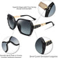 商品图片 77 | B079GT4RXH | FEISEDY Polarized Women Square Sunglasses Sparkling Composite Shiny Frame B2289