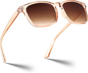 Champagne Frame-gradient Tea Lens / 2.0 x | B0DFPW6N2N | FEISEDY Classic Bifocal Reader Sunglasses for Women Men Square Blue Light Reading Glasses B0231