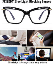 ÉÌƷͼƬ 4 | B07S9JPPPF | FEISEDY Crystal Cat Eye Glasses Frame Blue Light Blocking Computer Eyewear B2500