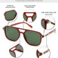 商品图片 40 | B0H2V9BFS5 | FEISEDY Retro Polarized Aviator Square Sunglasses for Women Men UV400 B0357