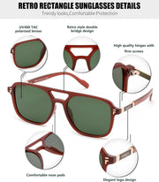ÉÌƷͼƬ 40 | B0H2V9BFS5 | FEISEDY Retro Polarized Aviator Square Sunglasses for Women Men UV400 B0357