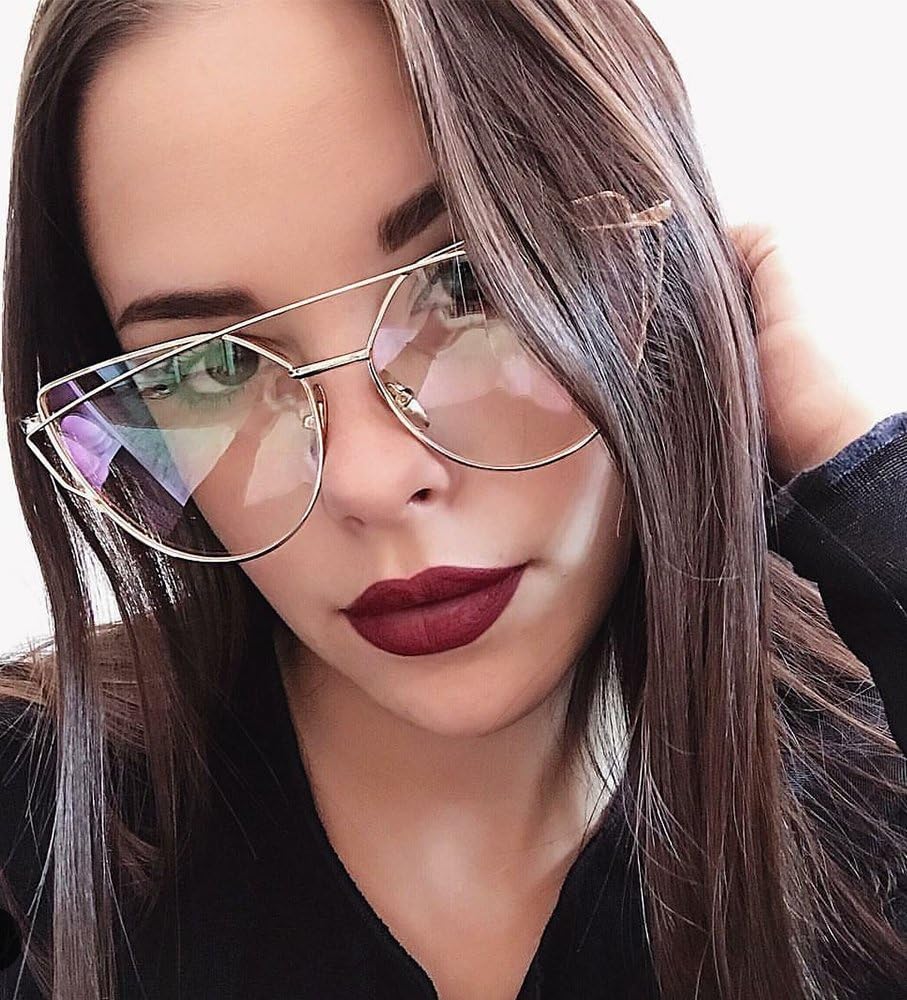 商品图片 9 | B01MEHLOJ8 | FEISEDY Cat Eye Fashion Metal Frame Mirrored Flat Lenses Women Sunglasses B2206