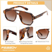 ÉÌƷͼƬ 21 | B0H79Y4V6B | FEISEDY Retro Aviator Square Polarized Sunglasses Women Men Trendy B0444