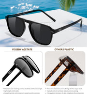 ÉÌƷͼƬ 47 | B0F4D461TF | FEISEDY Polarized Aviator Mens Sunglasses Square Modern Women Vintage Style Acetate Frame UV400 B0191