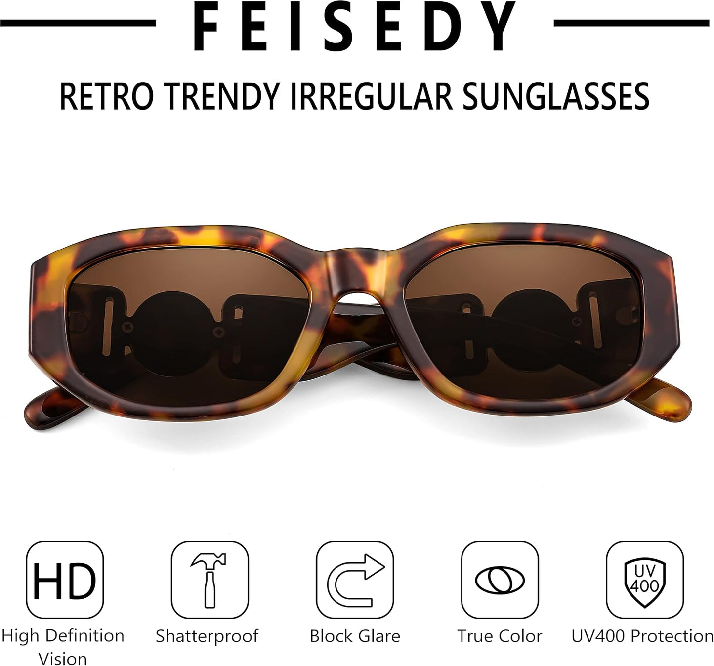商品图片 22 | B0B5V7T75J | FEISEDY Retro Trendy Rectangle Sunglasses Women Men Narrow Shades B2322