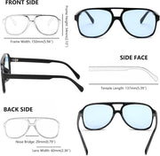 ÉÌƷͼƬ 74 | B0CB543WBD | FEISEDY Vintage Retro 70s Plastic Aviator Sunglasses Women Men Classic Large Squared Frame B2751