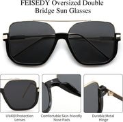 ÉÌƷͼƬ 19 | B0GXYGJLHV | FEISEDY Retro Square Aviator Sunglasses for Women Men Y2K Oversized B0432