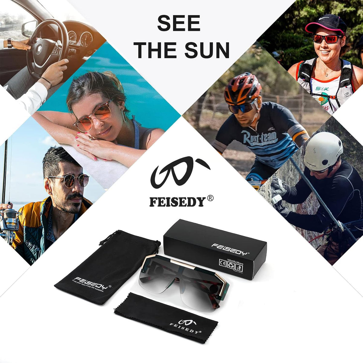 ÉÌƷͼƬ 8 | B09L4V27YS | FEISEDY Square Oversized Sunglasses for Men Women Flat Top B2765