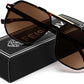 Tortoise/Brown / 57 Millimeters | B0H71H51R2 | FEISEDY Retro Aviator Sunglasses for Women Men 70s Square Sun Glasses B0281