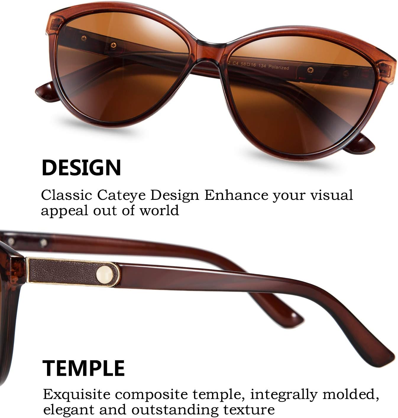 商品图片 22 | B07VB227XS | FEISEDY Classic Cateye Polarized Sunglasses for Women 100% UV Protection B2512