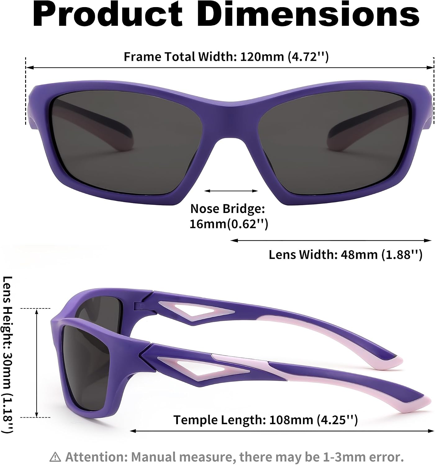 商品图片 20 | B0D1GDXPL3 | FEISEDY Kids Polarized Sunglasses TR90 Sports Cycling Glasses UV400 for Boys Girls Age 3-10 B0160