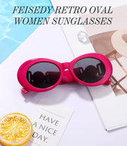ÉÌƷͼƬ 6 | B0CCVFXCCT | FEISEDY Retro Oval Sunglasses Women Mens 90s Vintage Small Round shades Clout Goggles B2969