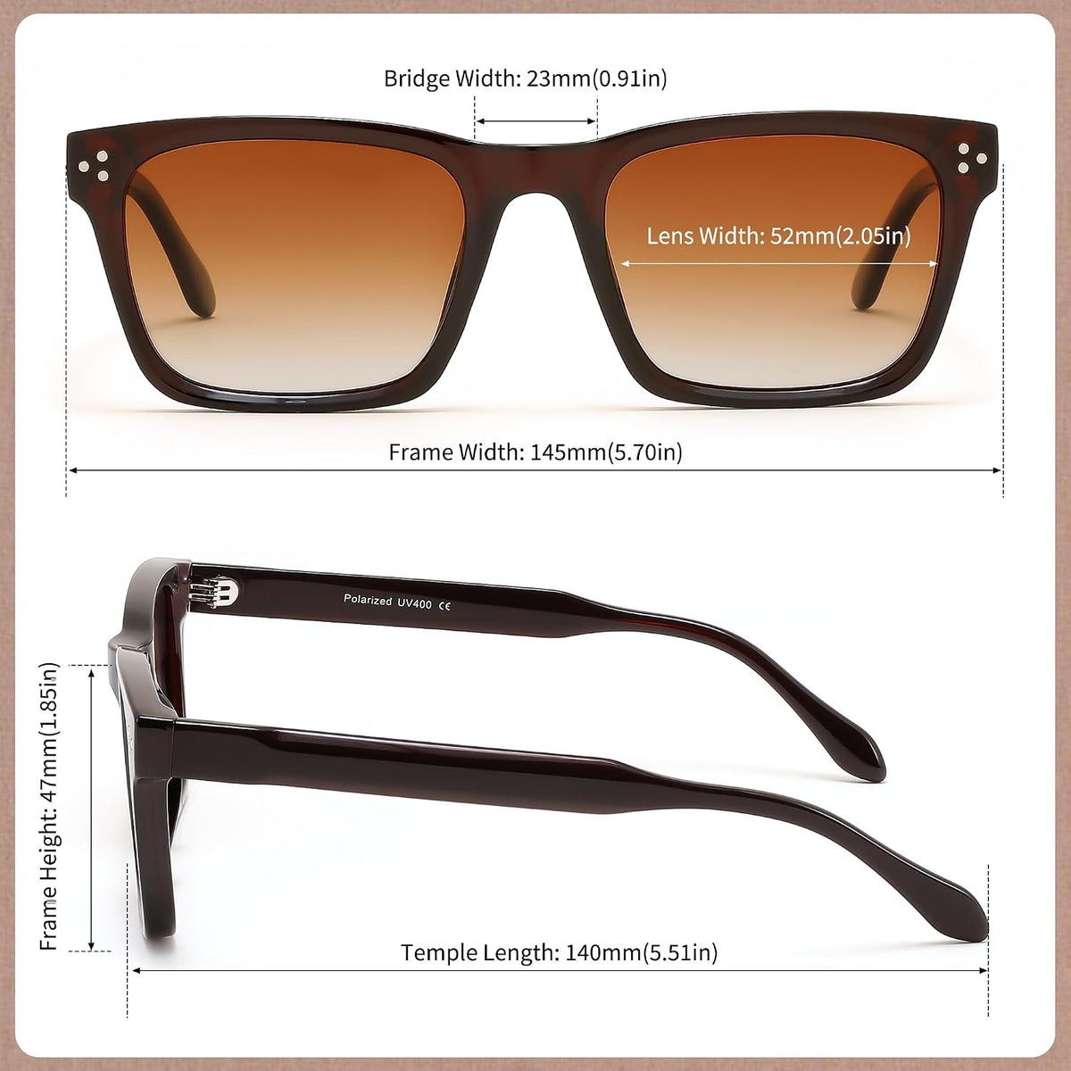 ÉÌƷͼƬ 6 | B0FHD6DJB5 | FEISEDY Trendy Square Polarized Sunglasses For Men Women Thick Frame B0294
