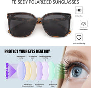 ÉÌƷͼƬ 4 | B0871BKMTN | FEISEDY Oversized Polarized Sunglasses - UV400 Protection, Square Fashion Sun Glasses for Outdoor & Daily B2600