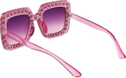 ÉÌƷͼƬ 58 | B077GMJCV8 | FEISEDY Women Sparkling Crystal Sunglasses Oversized Square Thick Frame B2283