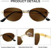 ÉÌƷͼƬ 39 | B0GVDQNHD2 | FEISEDY Oval Metal Sunglasses for Women and Men, Classic UV400 Protection Shades Retro Trendy Driving Fishing Eyewear B0430