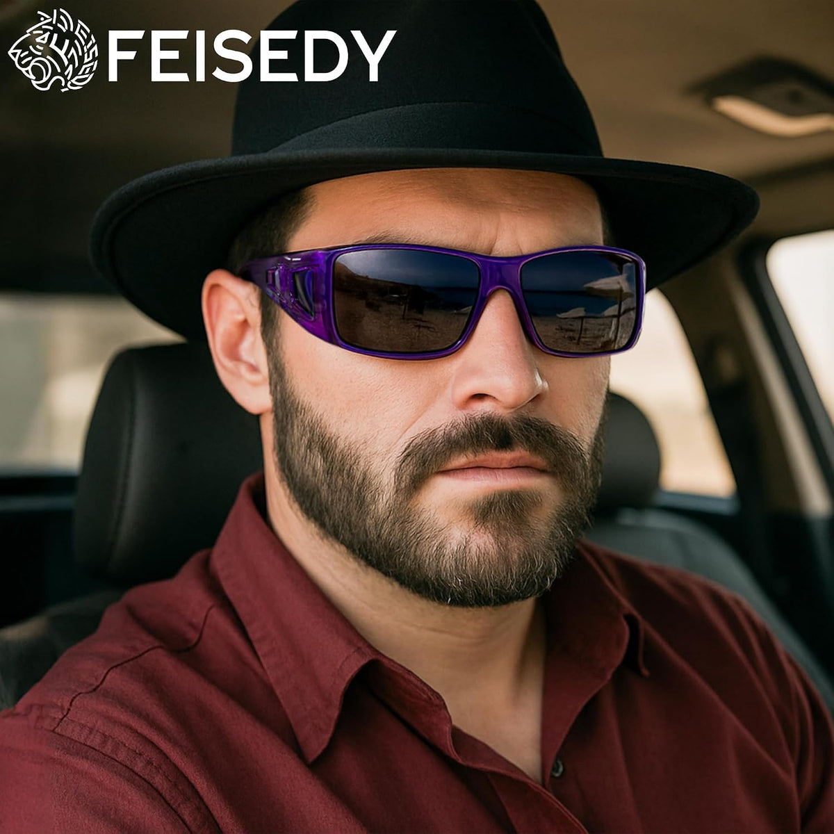 ÉÌƷͼƬ 16 | B089YRDYMP | FEISEDY Polarized Fit Over Glasses Sunglasses Men Women Wrap Around B2593