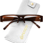 Tea / 50 Millimeters | B0GY47PPYJ | FEISEDY Chic Semi Rimless Blue Light Glasses for Women B0431