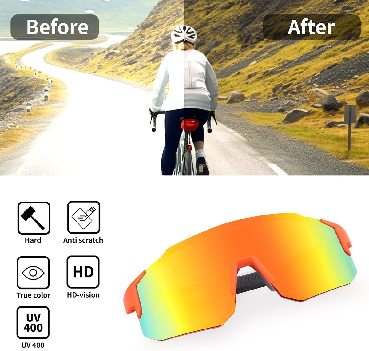 ÉÌƷͼƬ 78 | B0DTYL7JBV | FEISEDY Sports Sunglasses for Men, Women and Teens - Baseball, Biking, Cycling UV400 Protection B2388