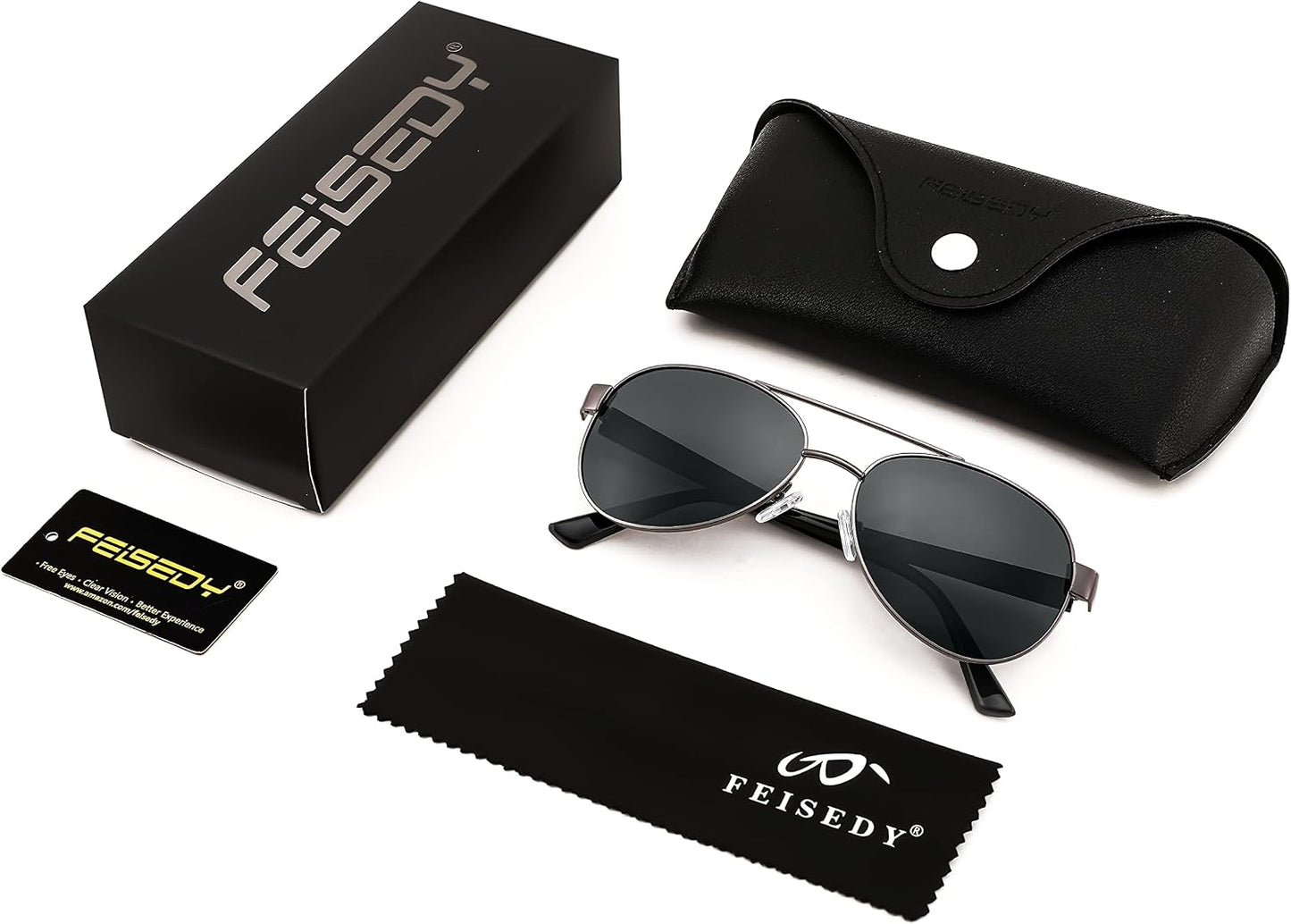 商品图片 38 | B0BXXC6Y74 | FEISEDY Classic Aviator Sunglasses for Women Pilot Polarized Sunglasses Men UV400 Protection for Driving Fishing Golf B4109