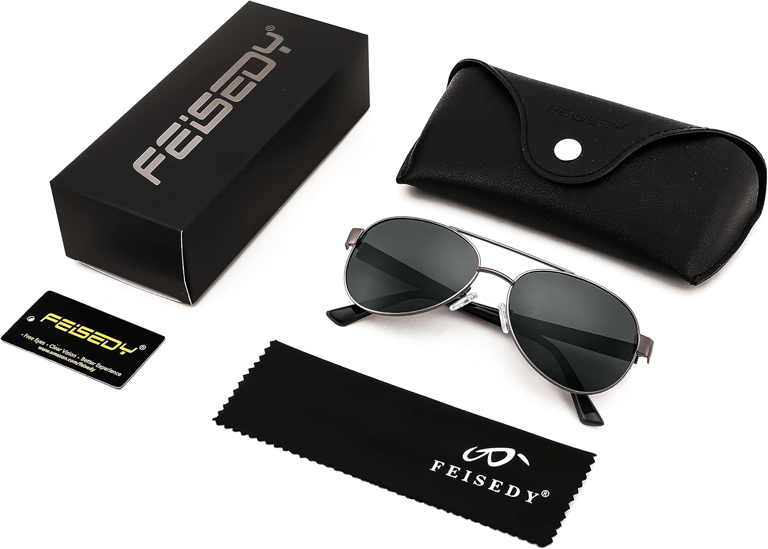 商品图片 38 | B0BXXC6Y74 | FEISEDY Classic Aviator Sunglasses for Women Pilot Polarized Sunglasses Men UV400 Protection for Driving Fishing Golf B4109