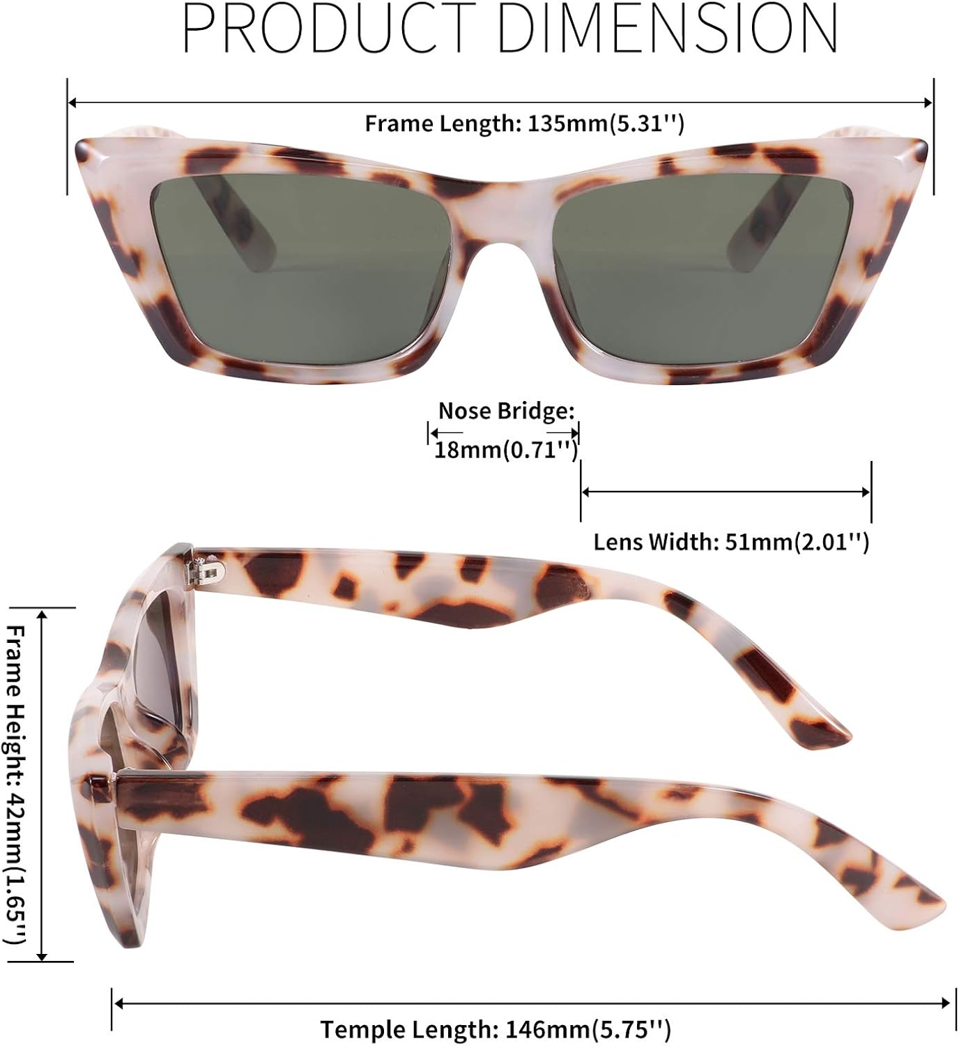 商品图片 19 | B08TM3J1R9 | FEISEDY Small Cateye Square Polarized Sunglasses Women Classic Thick Rectangle Frame UV400 Sun Glasses B2736