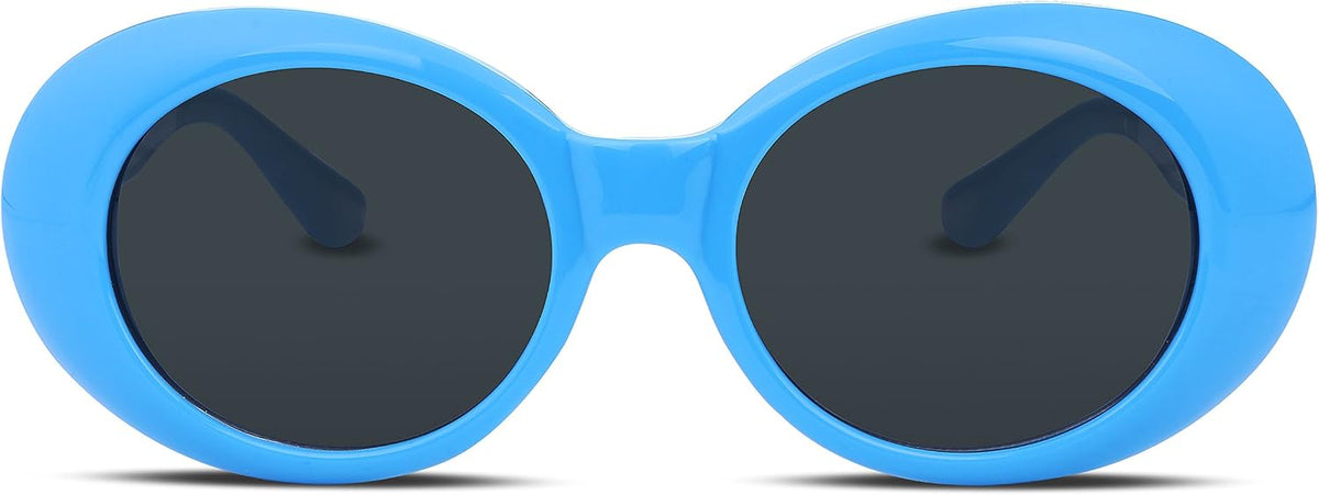 ÉÌƷͼƬ 98 | B074H8KFSZ | FEISEDY Sunglasses White Oval Clout Goggles for Women Men Retro Round Trendy Rimmed Clueless Costume Frame B2253