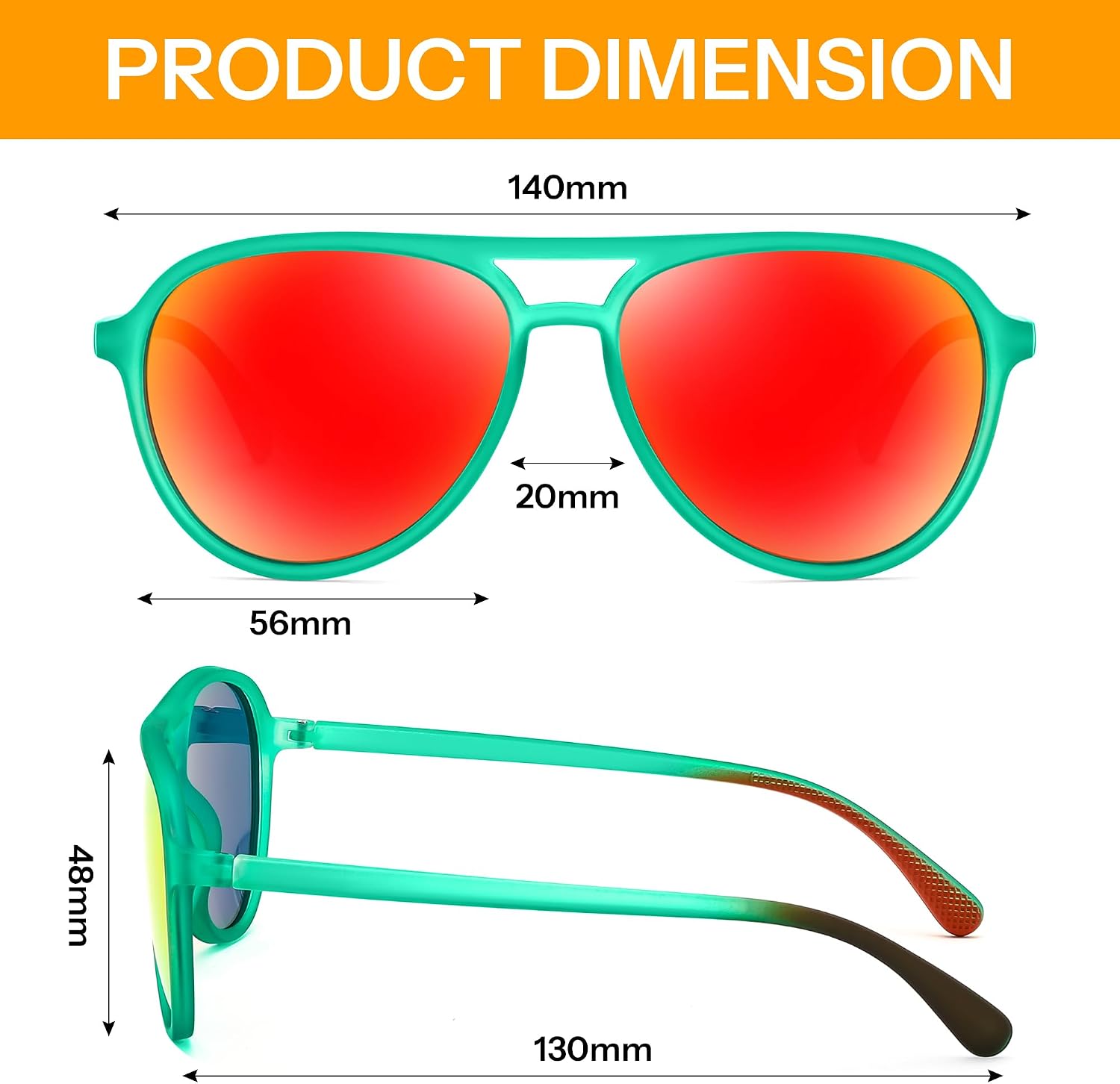 商品图片 22 | B0FY6J455M | FEISEDY Polarized Aviator Sunglasses for Men Women Trendy Sports B0324 | 100% UV400 protection, HD TAC lenses, Lightweight & durable, Driving, Hiking, Fishing, 50% recycled materials