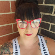 ÉÌƷͼƬ 32 | B085VSD2L3 | FEISEDY Oversized Cat Eye Glasses Frame Blue Light Blocking Eyewear for Women B2589