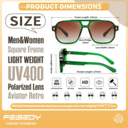 ÉÌƷͼƬ 36 | B0H79Y4V6B | FEISEDY Retro Aviator Square Polarized Sunglasses Women Men Trendy B0444