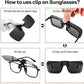 商品图片 10 | B0FX3Q74X7 | FEISEDY Clip-on Flip Up Rimless One Piece Sunglasses for Glasses TAC Lenses B0345