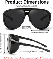 ÉÌƷͼƬ 7 | B0CT5M1L9R | FEISEDY Polarized Aviator Sunglasses Men Women Oversized Round Steampunk Sunglasses Side Shield Goggles B0095